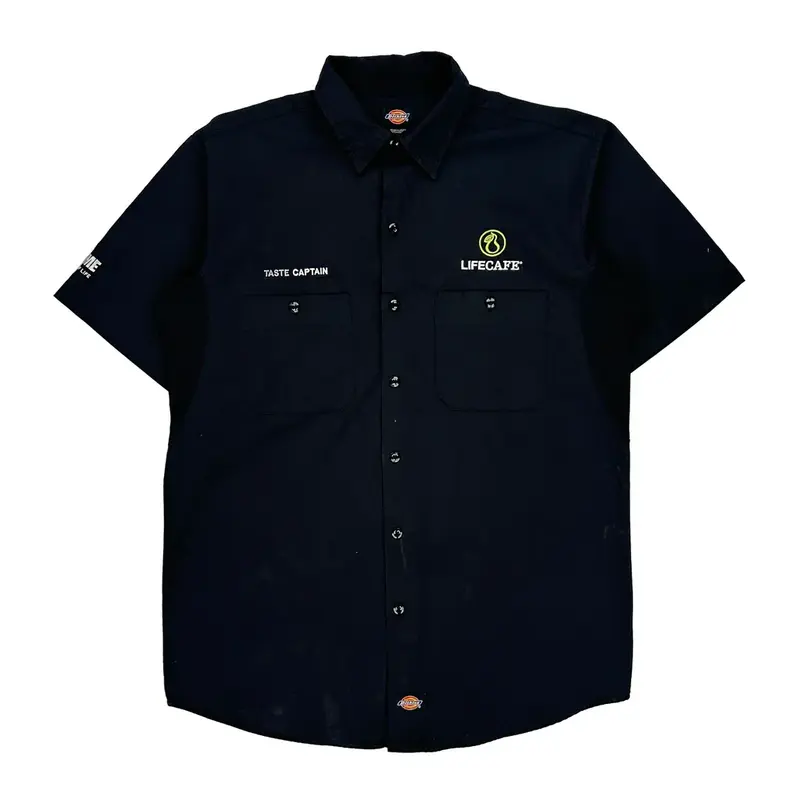 Lifecafe Dickies Short Sleeve Shirt - Medium Black Cotton Blend