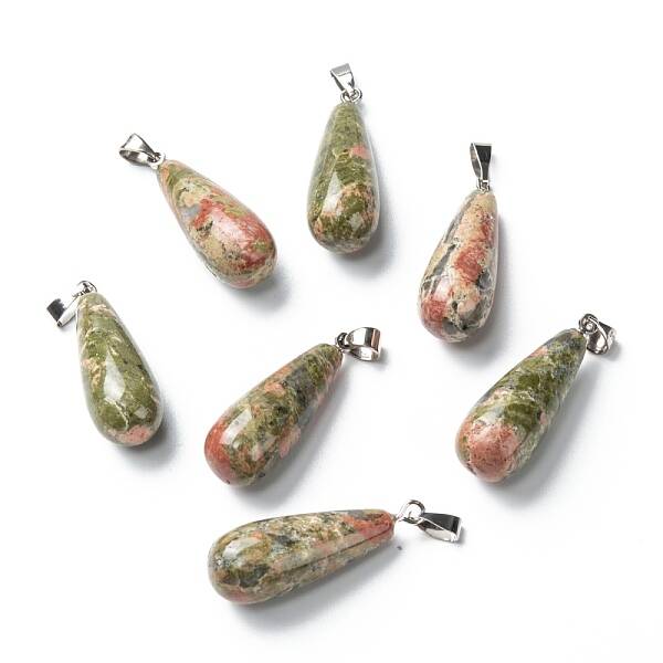 Natural Unakite Pendants