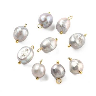 Beebeecraft 1 Box 20Pcs Freshwater Pearl Charms Natural Irregular White Pearl Dangle Drop Charms Pendant for DIY Bracelet Nec...