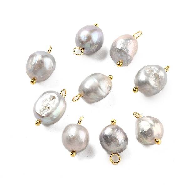 Beebeecraft 1 Box 20Pcs Freshwater Pearl Charms Natural Irregular White Pearl Dangle Drop Charms Pendant for DIY Bracelet Nec...