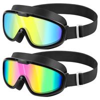 Swim Goggles 2 Pack, Wide View Anti Fog&UV Comfort Fabric Strap No Leaking Swimming Goggles for Adult Men Women Youth