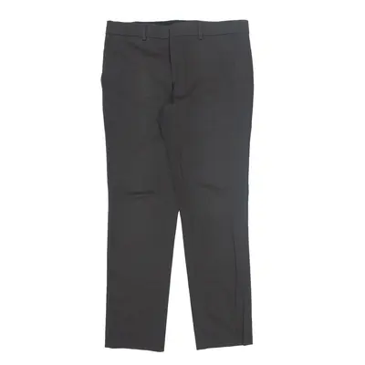 HERMES Trousers Grey Regular Tapered Mens W34 L32