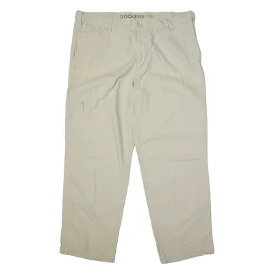 DOCKERS D3 Trousers Cream Classic Straight Mens W38 L30