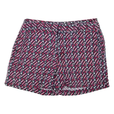 TOMMY HILFIGER Womens Casual Shorts Red Geometric S W32