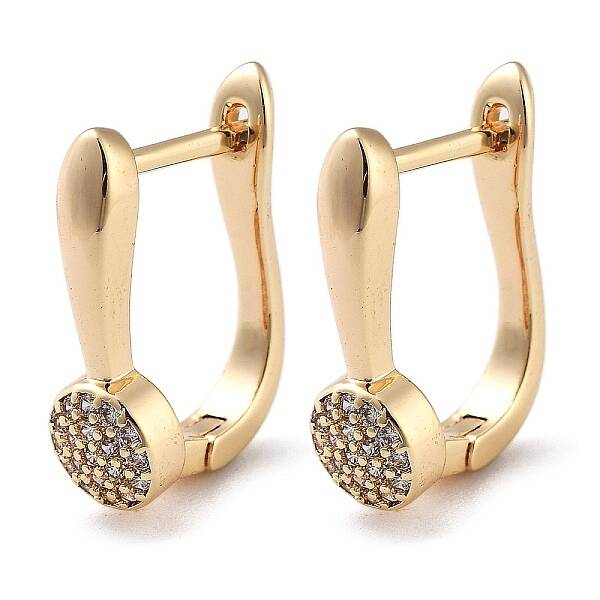 Brass Micro Pave Clear Cubic Zirconia Hoop Earrings for Women