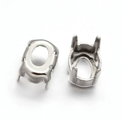Oval Brass Sew on Prong Settings