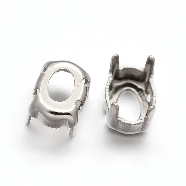 Oval Brass Sew on Prong Settings