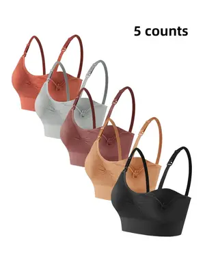 Women's Solid Color Seamless Nursing Bra,Lady Minimalist Removable Chest Pads, Maternity Underwear for All Seasons, Womenswea...