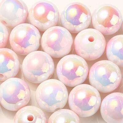 UV Plating Rainbow Iridescent Acrylic Beads