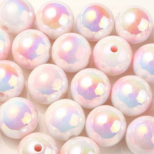 UV Plating Rainbow Iridescent Acrylic Beads