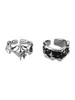 Punk Style Irregular Star Design Cuff Ring, Fashionable Cross & Star Decor Ring for Women & Men, Trendy All-match & Exquisite...