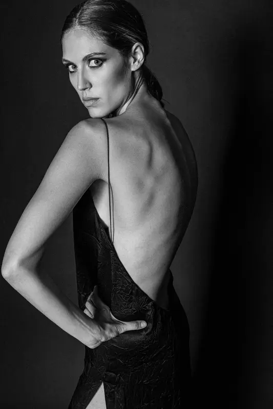 Floor-Grazing Slip Dress with Chain Straps (Crinkle Silk) | Size: L