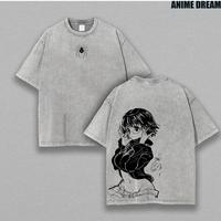 [COLLECTION] Shizuku Hunter X Hunter Anime Double Printed Vintage Washed Tee Unisex Oversiz Heavyweight Cotton T-shirt for An...