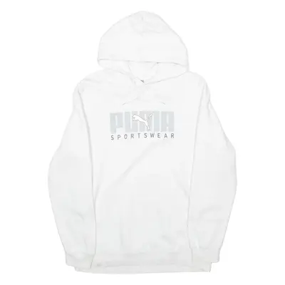 PUMA Mens White Hoodie M