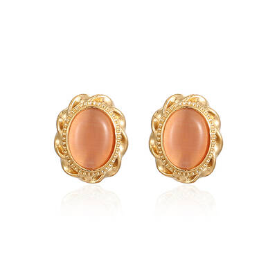 Stainless Steel Cat Eye Stud Earrings for Women