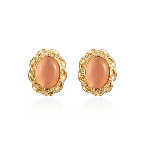 Stainless Steel Cat Eye Stud Earrings for Women