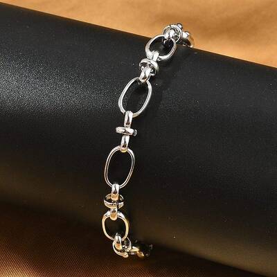 304 Stainless Steel Oval Link Chains Bracelets for Men & Women