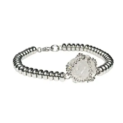 Caged Quartz Bead Bracelet | Size: 7