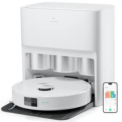 Q10 Robot Vacuum and Mop Combo Mop Self Cleaning with All-in-One Station，6000Pa Suction,  Mop Self Drying, Smart Carpet Cle...