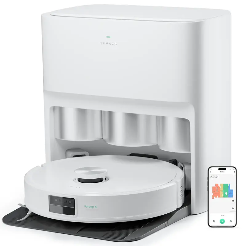 Q10 Robot Vacuum and Mop Combo Mop Self Cleaning with All-in-One Station，6000Pa Suction,  Mop Self Drying, Smart Carpet Cle...