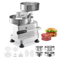 VEVOR Commercial Burger Patty Maker, Hamburger Beef Patty Maker with 3 Convertible Mold(4/5/6-inch), Heavy Duty Stainless Ste...
