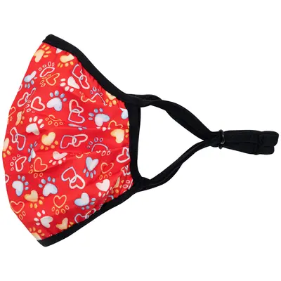 Hearts & Paws Cloth Face Mask - Made in USA - Gray