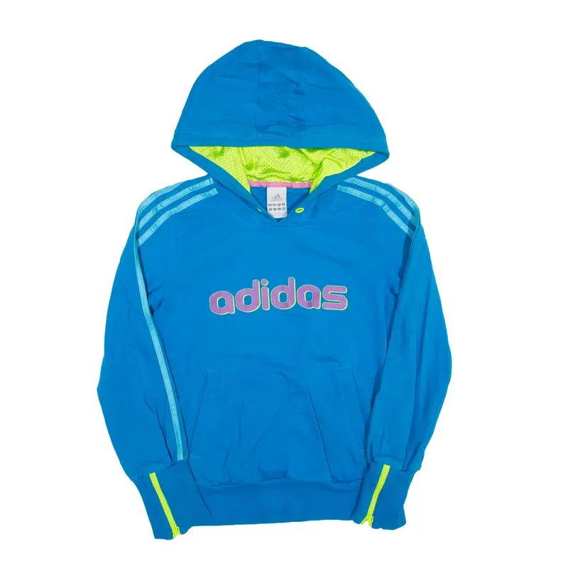 ADIDAS 2011 Hoodie Blue Full Zip Womens UK 10