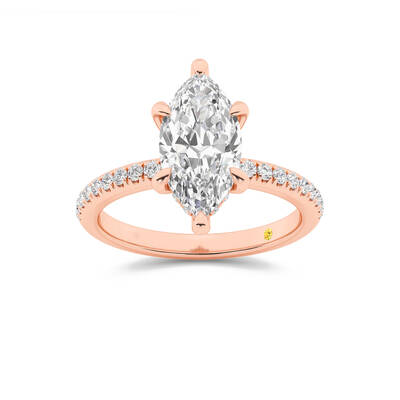 Aurelia Half Coverage Hidden Halo Marquise Lab Grown Diamond Engagement Ring | 14K Rose Gold 2 7/8 CT. TW.
