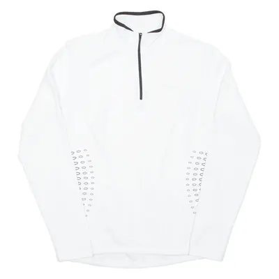 CROSSWAVE Cycling Mens Jersey White Long Sleeve 1/4 Zip L