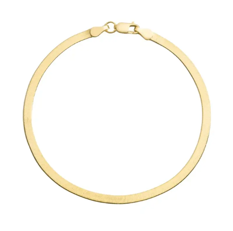 14K Gold Herringbone Chain Anklet 1.5mm