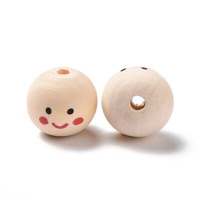 Printed Wood European Beads