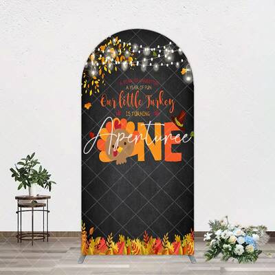 Aperturee Thanksgiving Little Turkey 1st Birthday Arch Backdrop, 1.6X4FT(0.5X1.2M), 38.18 USD, arch backdrop kit, GAH0B195-A