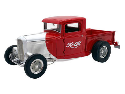 1932 Ford Pickup Truck So-Cal Speed Shop Red and White Limited Edition to 500 pieces Worldwide 1/18 Diecast Model Car by ACME