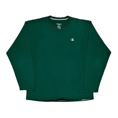 Champion Long Sleeve T-Shirt - XL Green Cotton