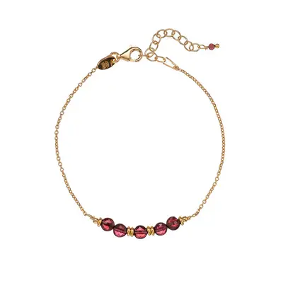 Alisia Gold Plated Fashion Bracelet with Garnet Beads AL4898-Gold-Garnet