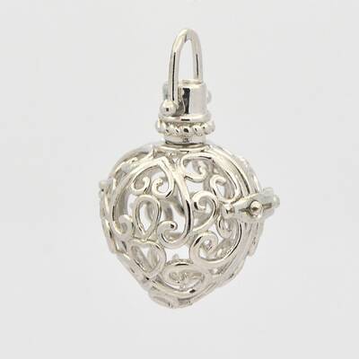 Filigree Heart Brass Cage Pendants