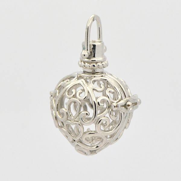 Filigree Heart Brass Cage Pendants