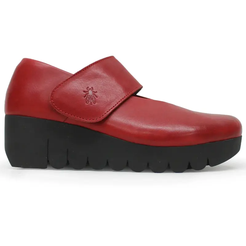 Fly London VARI188FLY Burn Leather Women's Wedge Sole Shoes - Red - Size:US 9-9.5 Women