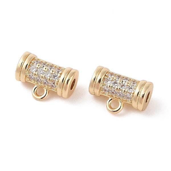 Brass Pave Clear Cubic Zirconia Beads