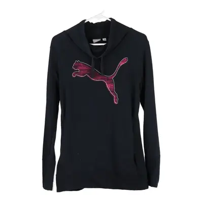 Puma Hoodie - Medium Black Cotton Blend