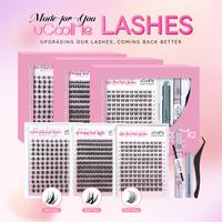 Short Fairy Venus Flora With Invisible Band Lashes Wispy Lash Clusters Individual Lashes 8-14MM Natural Lashes WaterProof For...