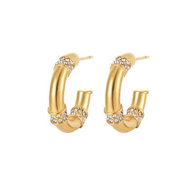 Elegant Fashion Hollow Out Round Zircon Stud Earrings for Women