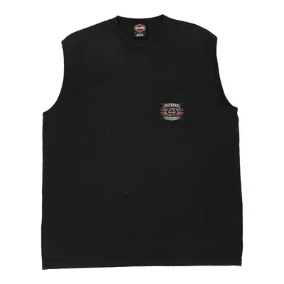 Farmington Hills, Michigan Harley Davidson Graphic Vest - 2XL Black Cotton