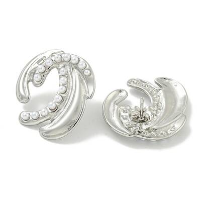 304 Stainless Steel & ABS Plastic Pearl Stud Earrings