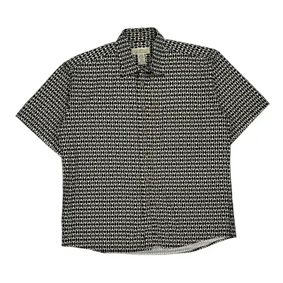 Natural Issue Patterned Shirt - Large Black Cotton