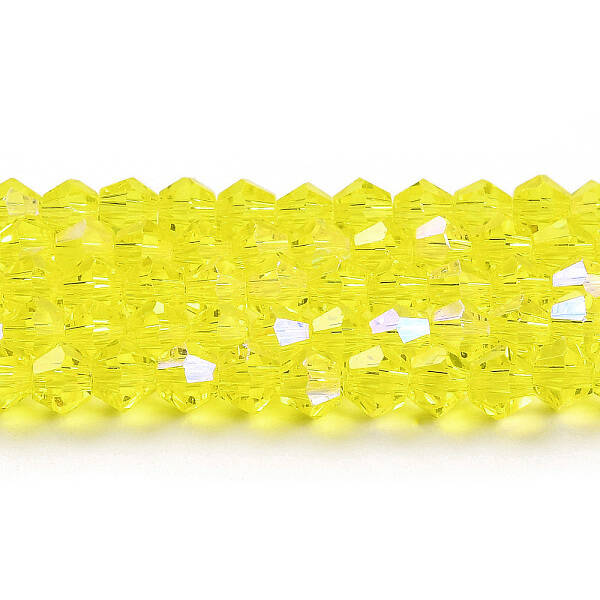 Transparent Electroplate Glass Beads Strands