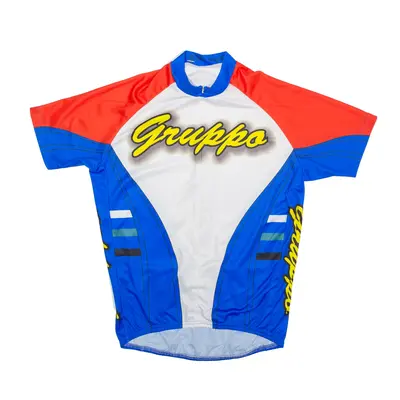 EDLEE DESIGNS Full Zip Cycling Shirt Jersey Blue Short Sleeve Mens M
