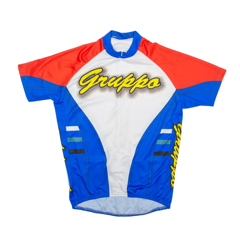 EDLEE DESIGNS Full Zip Cycling Shirt Jersey Blue Short Sleeve Mens M
