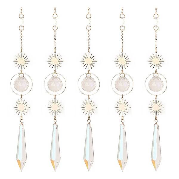 AB Color Plated Crystal Cone Big Pendant Decorations
