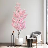 Artificial Cherry Tree Plant without Pot, 1 Count Faux Flower with Realistic Moss, Indoor Faux Plant for Wedding Home Office ...